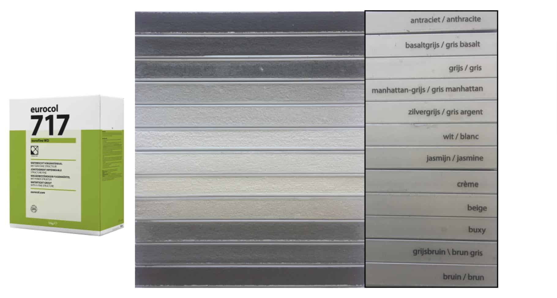 stem de kleur van de voeg zorgvuldig af op de kleur van det egels!