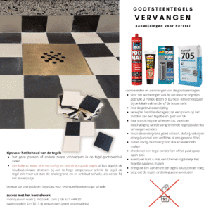tips voor het herstel van een tegeltjesfootsteen
