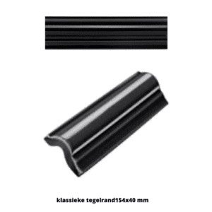 Zwarte klassieke tegelrand, 154 x 40 mm