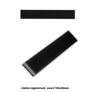 Vlakke zwarte tussenstrip, 154 x 25 mm