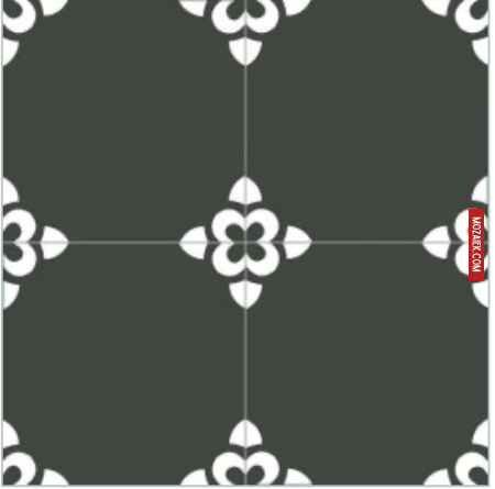 Sampleset 4 tegels 20x20 Dusk zwart wit hoekbloem - Afbeelding 6