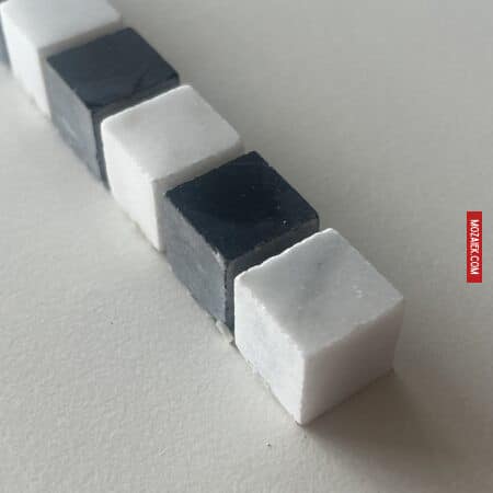 strook zwart wit marmeren blokjes 15x15x15 | the originals!