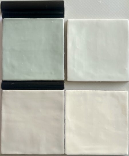 leenset samples wandtegels witjes 13x13 cm handvorm + zwarte randen | anno 1900 - Afbeelding 2