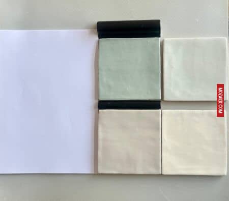 leenset samples wandtegels witjes 13x13 cm handvorm + zwarte randen | anno 1900 - Afbeelding 3