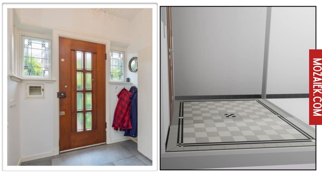 dubbelhard gebakken tegels vloerontwerp entree heemstede