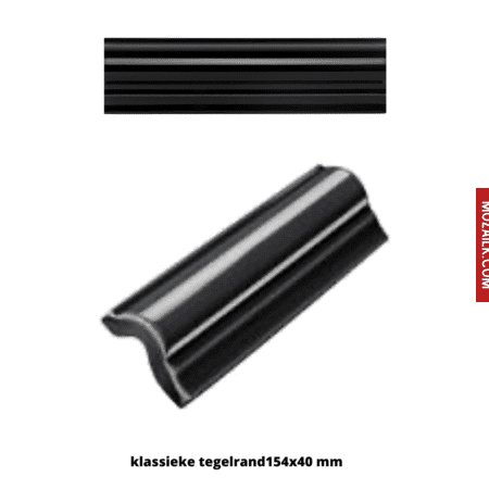 tegelrand netjes geglazuurd , zwart