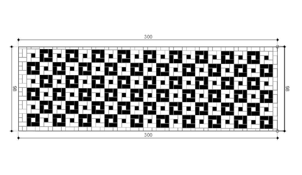 Tegelplan vloer 1 x 3 meter